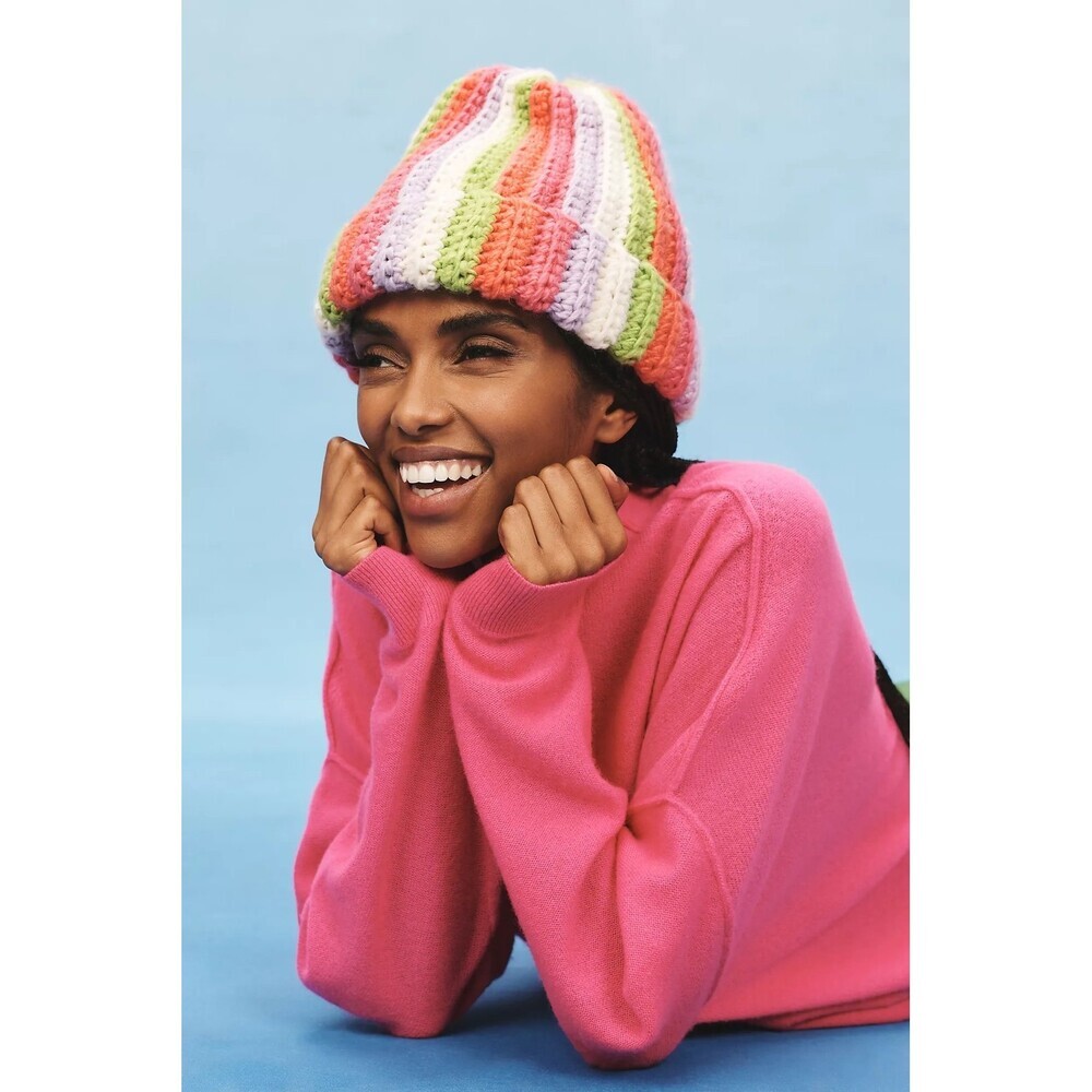 Anthropologie Chunky Multicolour Beanie Hat
